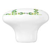 Bladpatroon, patroon van bladeren, groene bladeren keramische knop (Zijkant)