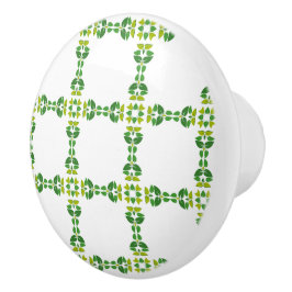 Bladpatroon, patroon van bladeren, groene bladeren keramische knop