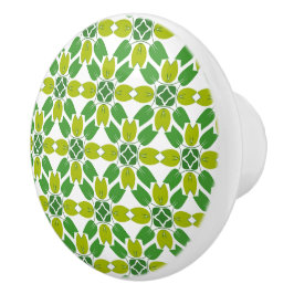 Bladpatroon, patroon van bladeren, groene bladeren keramische knop