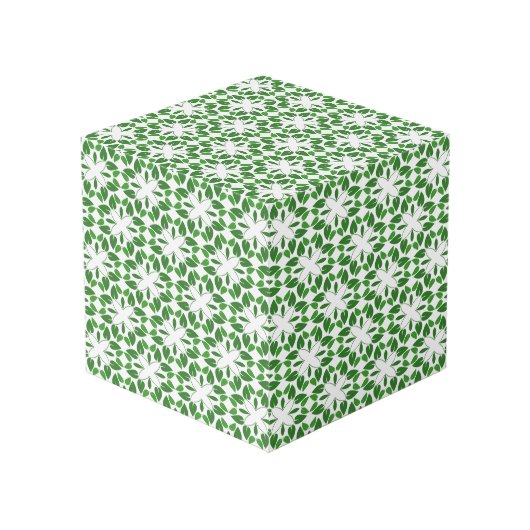 Bladpatroon, patroon van bladeren, groene bladeren kubus (Voorkant hoekig)