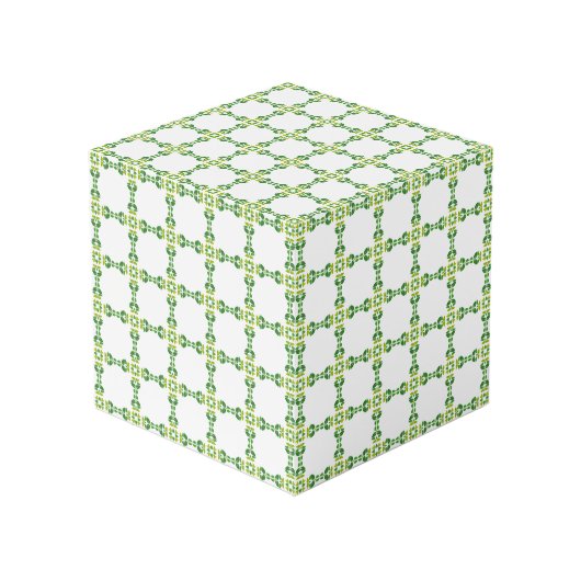 Bladpatroon, patroon van bladeren, groene bladeren kubus (Voorkant hoekig)