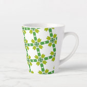 Bladpatroon, patroon van bladeren, groene bladeren latte mok (Rechts)