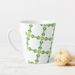 Bladpatroon, Patroon Van Bladeren, Groene Bladeren Latte Mok