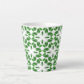Bladpatroon, patroon van bladeren, groene bladeren latte mok (Voorkant)