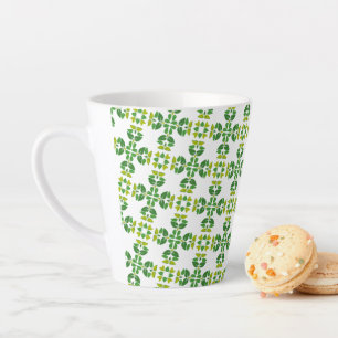 Bladpatroon, Patroon Van Bladeren, Groene Bladeren Latte Mok