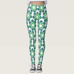 Bladpatroon, patroon van bladeren, groene bladeren leggings