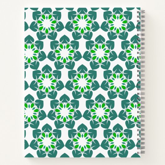 Bladpatroon, patroon van bladeren, groene bladeren notitieboek (Achterkant)