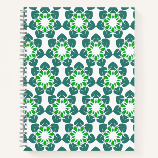 Bladpatroon, patroon van bladeren, groene bladeren notitieboek (Voorkant)