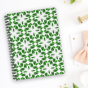 Bladpatroon, patroon van bladeren, groene bladeren notitieboek