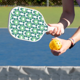 Bladpatroon, patroon van bladeren, groene bladeren pickleball paddle