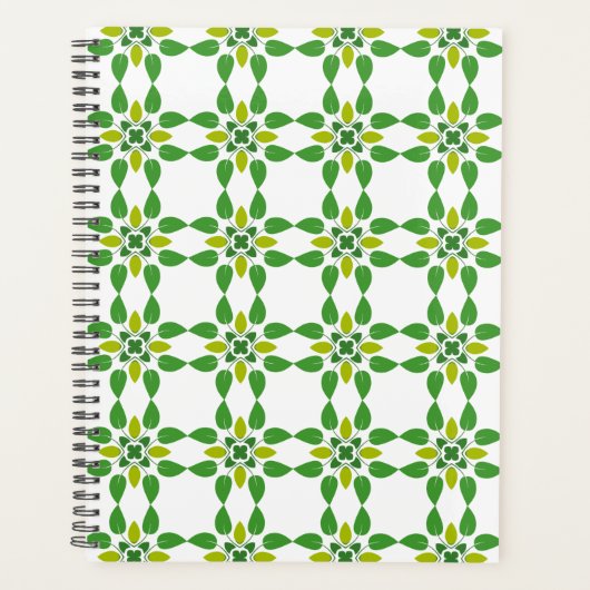 Bladpatroon, patroon van bladeren, groene bladeren planner (Voorkant)