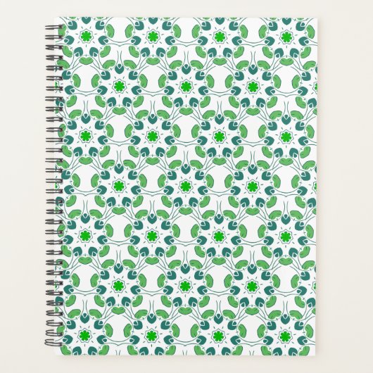 Bladpatroon, patroon van bladeren, groene bladeren planner (Voorkant)