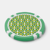Bladpatroon, patroon van bladeren, groene bladeren poker chips (Enkel)
