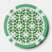 Bladpatroon, patroon van bladeren, groene bladeren poker chips (Achterkant)