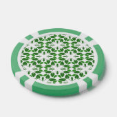 Bladpatroon, patroon van bladeren, groene bladeren poker chips (Enkel)