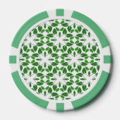 Bladpatroon, patroon van bladeren, groene bladeren poker chips (Voorkant)