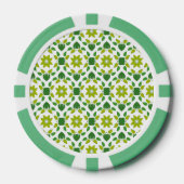 Bladpatroon, Patroon Van Bladeren, Groene Bladeren Poker Chips (Voorkant)