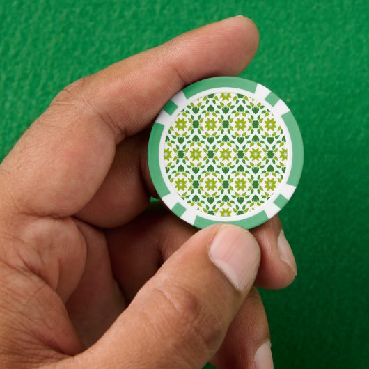 Bladpatroon, Patroon Van Bladeren, Groene Bladeren Poker Chips (Hand)