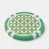 Bladpatroon, patroon van bladeren, groene bladeren poker chips (Enkel)
