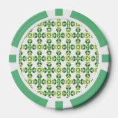 Bladpatroon, patroon van bladeren, groene bladeren poker chips (Voorkant)