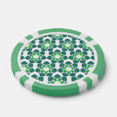 Bladpatroon, patroon van bladeren, groene bladeren poker chips (Enkel)