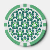 Bladpatroon, patroon van bladeren, groene bladeren poker chips (Voorkant)