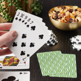 Bladpatroon, patroon van bladeren, groene bladeren pokerkaarten