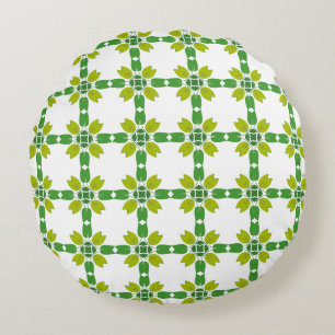 Bladpatroon, Patroon Van Bladeren, Groene Bladeren Rond Kussen