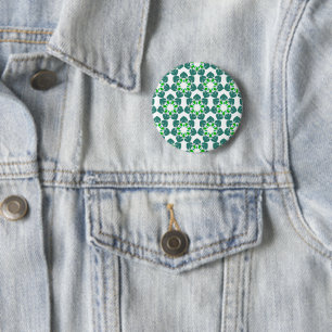 Bladpatroon, patroon van bladeren, groene bladeren ronde button 5,7 cm