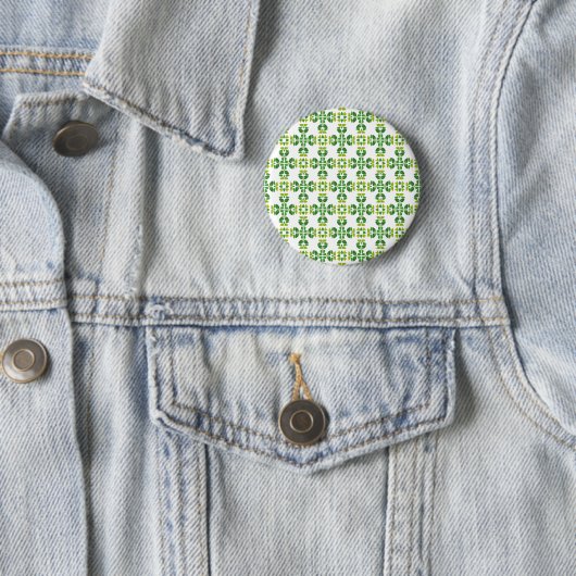 Bladpatroon, patroon van bladeren, groene bladeren ronde button 5,7 cm (In situ)