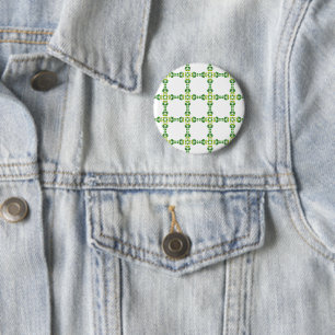 Bladpatroon, Patroon Van Bladeren, Groene Bladeren Ronde Button 5,7 Cm