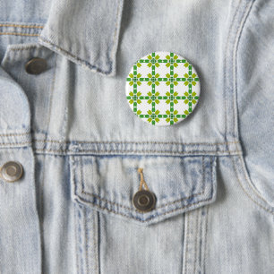 Bladpatroon, patroon van bladeren, groene bladeren ronde button 5,7 cm