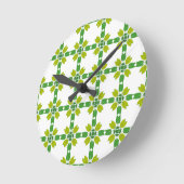 Bladpatroon, patroon van bladeren, groene bladeren ronde klok (Hoek)