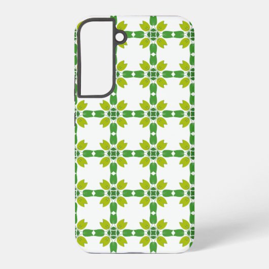Bladpatroon, patroon van bladeren, groene bladeren samsung galaxy hoesje (Achterkant)