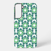 Bladpatroon, patroon van bladeren, groene bladeren samsung galaxy hoesje (Achterkant)