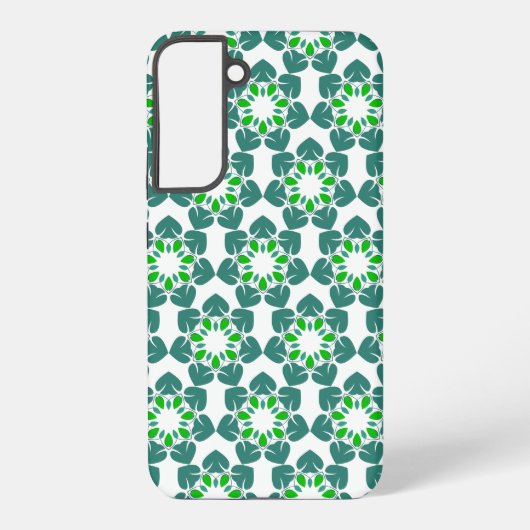 Bladpatroon, patroon van bladeren, groene bladeren samsung galaxy hoesje (Achterkant)