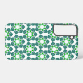 Bladpatroon, patroon van bladeren, groene bladeren samsung galaxy hoesje (Achterkant horizontaal)
