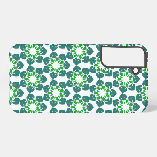 Bladpatroon, patroon van bladeren, groene bladeren samsung galaxy hoesje (Achterkant horizontaal)