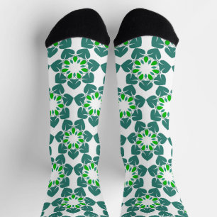 Bladpatroon, patroon van bladeren, groene bladeren sokken
