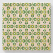 Bladpatroon, patroon van bladeren, groene bladeren stenen onderzetter (Voorkant)