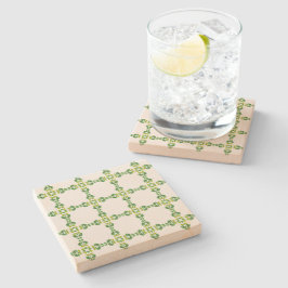 Bladpatroon, patroon van bladeren, groene bladeren stenen onderzetter