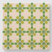 Bladpatroon, patroon van bladeren, groene bladeren stenen onderzetter (Voorkant)