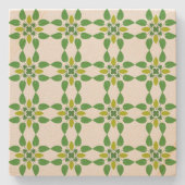 Bladpatroon, patroon van bladeren, groene bladeren stenen onderzetter (Voorkant)