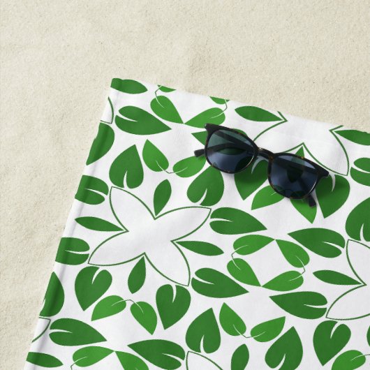 Bladpatroon, patroon van bladeren, groene bladeren strandlaken (In situ)