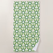 Bladpatroon, Patroon Van Bladeren, Groene Bladeren Strandlaken (Voorkant)