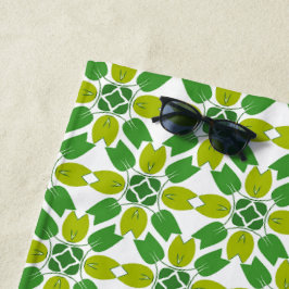 Bladpatroon, patroon van bladeren, groene bladeren strandlaken