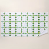 Bladpatroon, patroon van bladeren, groene bladeren strandlaken (Voorkant)