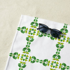 Bladpatroon, patroon van bladeren, groene bladeren strandlaken