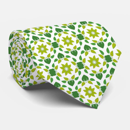 Bladpatroon, patroon van bladeren, groene bladeren stropdas (Opgerold)