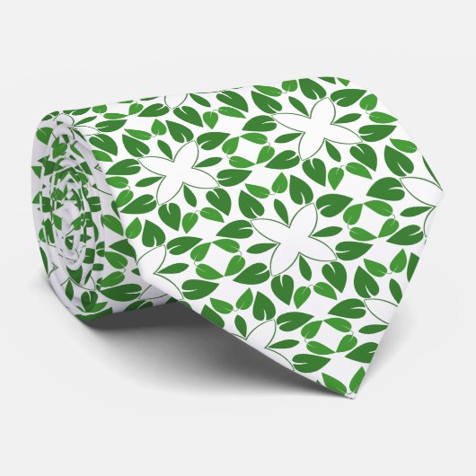 Bladpatroon, patroon van bladeren, groene bladeren stropdas (Opgerold)